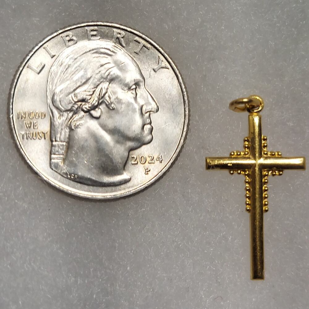 Vintage 1/20 12K GF THEDA Dainty Cross Pendant (Gold Filled, 5% 12K Gold) STYLE2